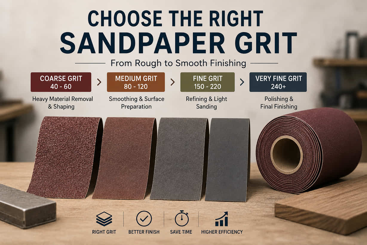 How to Choose the Right Sandpaper Grit for Wood, Metal & Industrial Applications img