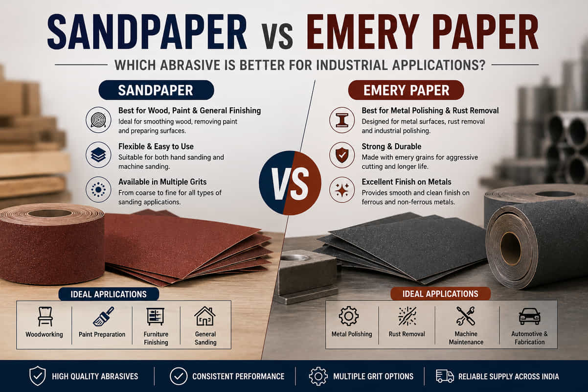 Sandpaper vs Emery Paper: Which Abrasive is Better for Industrial Applications in India?